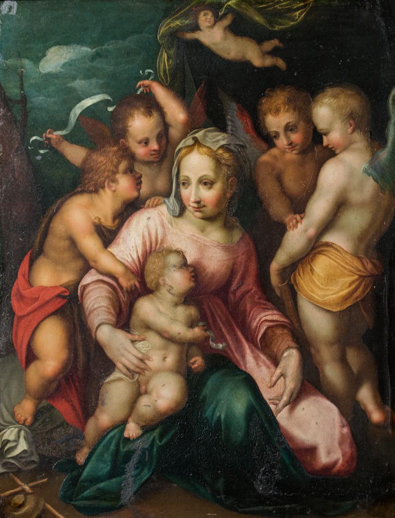 « Vierge à l’Enfant, saint Jean Baptiste et trois anges, dite Madone Corsini », D’Andrea del Sarto. © Musée des Beaux-Arts de valenciennes / Thom