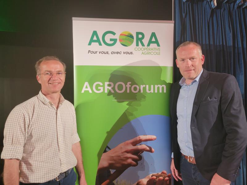 Grégoire Lhotte, agriculteur et membre du comité de pilotage Agroforum, et Emmanuel Letesse, responsable du pôle agroécologie au sein d'Agora.