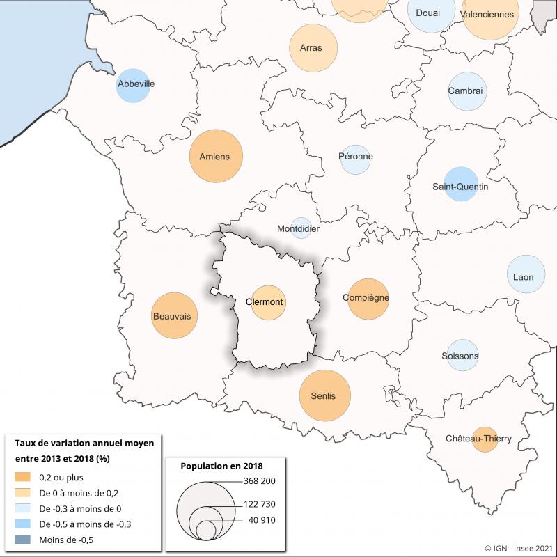 Population 2018 par arrondissement et évolution entre 2013 et 2018.
