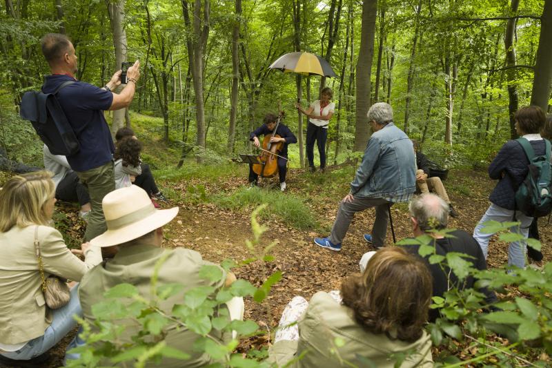 Festival des Forêts, 27 juin 2019. Bain de forêt musical avec le violoncelliste Christian-Pierre La Marca.