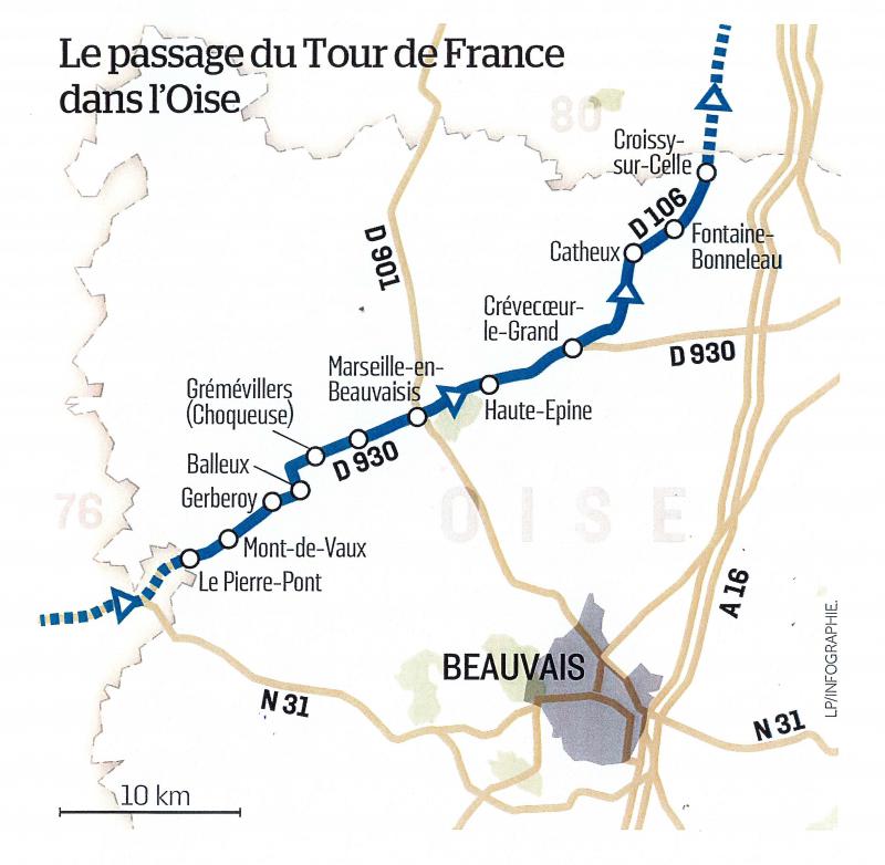 Dix communes du département seront traversées par le Tour de France.