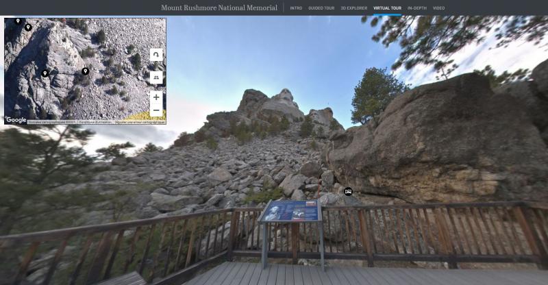 Le mont Rushmore, mémorial national américain, sur le territoire de la ville de Keystone.