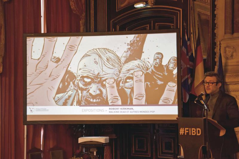 Stéphane Beaujean, directeur artistique du FIBD, a annoncé la programmation avec notamment
une exposition dédiée à Robert Kirkman.