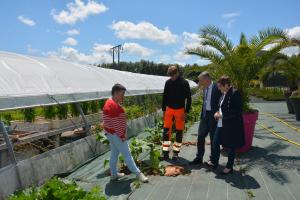 Mme Garcia, maître d’apprentissage, Yanis Bontemps, apprenti, M. Andrieu, directeur de la DDETSPP, et Mme Fournier, maire de Guéret.