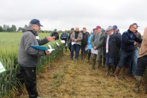 Des agriculteurs venus chercher des conseils en choix de variétés pour les prochains semis.