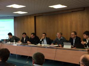 De gauche à droite : Simon Huet (FNSEA), Laurent Degenne, Laurent Verhaeghe, Jérôme Despey, Luc Smessaert, Antoine Suau (FNSEA), Guillaume Joyau (FNSEA).