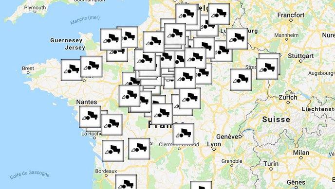 La carte interactive des agriculteurs sur le site moissonneuse.fr