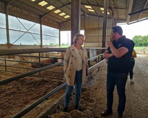 Marie-Sophie Lesne, la vice-présidente du Conseil régional des Hauts-de-France en charge de l’agriculture, a été reçue par Guillaume Henniaux, un éleveur bovin, sur sa ferme de Croix-Caluy.