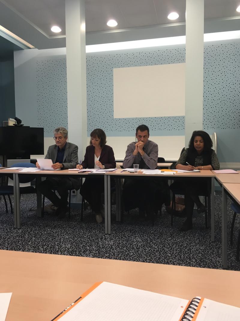 De gauche à droite : Thierry Dupeuble (Draaf adjoint), Isabelle Pantèbre, Ertgren Shehu, Mme Delannoy (Sgar Hauts-de-France).