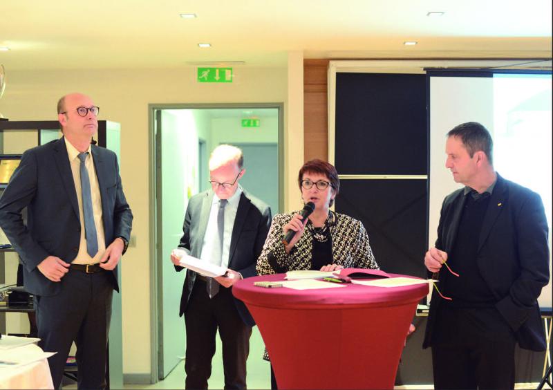 De gauche à droite : Thierry Trouvé, Olivier Dauger, Christiane Lambert, Claude Cochonneau.