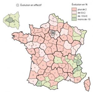 Évolution du nombre de métropolitains présents dans le département lors du confinement.