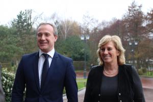 Christophe Coulon, vice-président du Conseil régional, et Nadège Lefebre, vice-présidente du Conseil départemental, tous deux chargés de la ruralité.