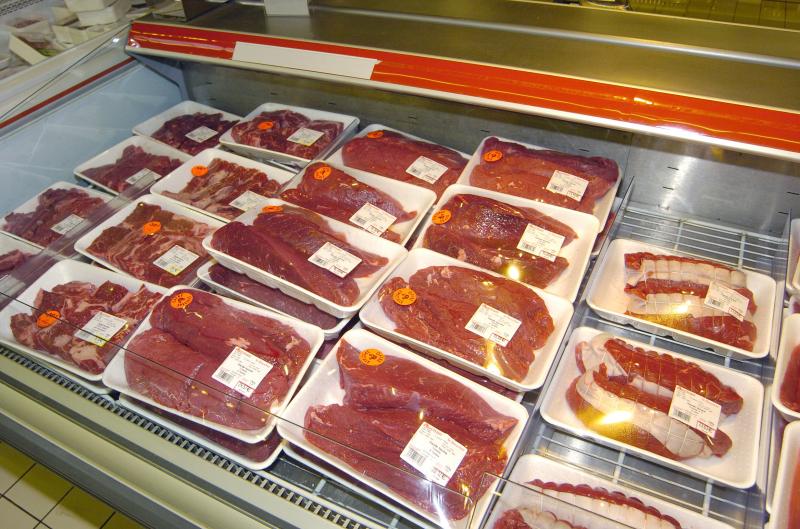 Viande bovine en grande distribution.