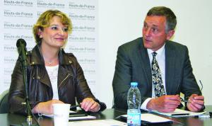 Marie-Sophie Lesne, vice-présidente de la Région en charge de lagriculture, et François Bonnet, directeur de la Draaf Nord-Pas-de-Calais-Picardie.