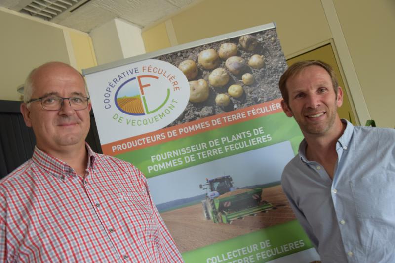 De gauche à droite : Olivier Brasset, président de la coopérative féculière de Vecquemont, et Bruno Poutrain, son directeur.