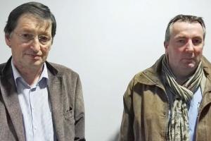 De g. à dr. : Jean-Michel Serres, président d’Interporc Nord-Picardie et Christophe Dusannier, président de l’URGPP. Jean-Michel Serres quittera la tête de l’interprofession porcine régionale en début d’année prochaine.