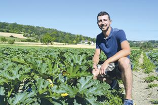 Au milieu de ses courgettes, Nicolas Chatard goûte la satisfaction d’avoir relevé le défi de la production maraîchère.